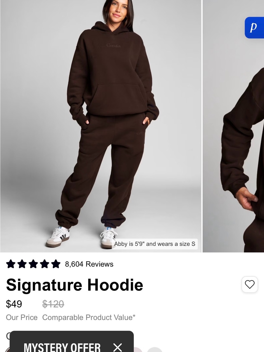 Comfrt Navy Blue Hoodie & Sweatpants size small Set - Picture 3 of 9